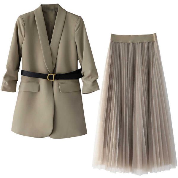 plus size women's suit blazer dress long jacket mesh dresses two piece set with belt elegant women winter coat dress set 4251048 210708, White
plus size women's suit blazer dress long jacket mesh dresses two piece set with belt elegant women winter coat dress set 4251048 210708, White