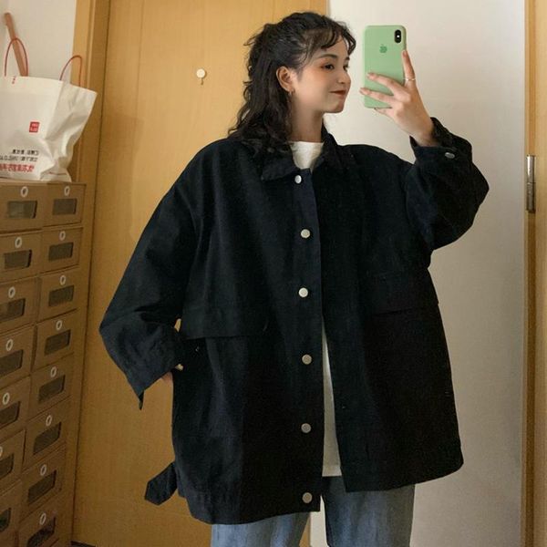 women's jackets tooling zipper jacket female 2021 fashion spring and autumn solid color xl korean version of loose large pocket shirt, Black;brown
women's jackets tooling zipper jacket female 2021 fashion spring and autumn solid color xl korean version of loose large pocket shirt, Black;brown