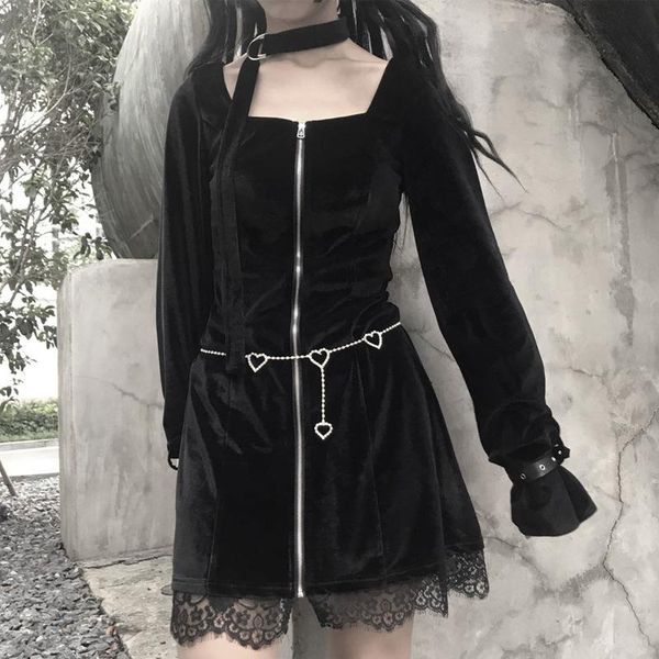 casual dresses vintage dark gothic dress women zipper hanging neck square collar lolita streetwear sweet lace patchwork black femme, Black;gray
casual dresses vintage dark gothic dress women zipper hanging neck square collar lolita streetwear sweet lace patchwork black femme, Black;gray