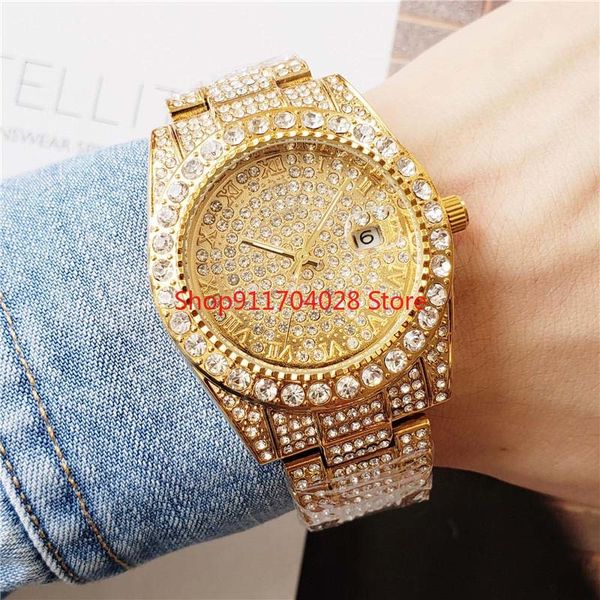 business mens diamond watch male designer round full diamond ring roman numeral hour mark iced out watches day date, Slivery;brown
business mens diamond watch male designer round full diamond ring roman numeral hour mark iced out watches day date, Slivery;brown