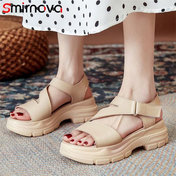 smirnova genuine leather shoes women sandals solid colors fashion casual comfortable flat platform woman dress, Black
smirnova genuine leather shoes women sandals solid colors fashion casual comfortable flat platform woman dress, Black
