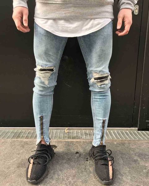 men's jeans jeans hip hop fashion design pleated patchwork ripped slim blue denim skinny biker with zippers up for men mevo
men's jeans jeans hip hop fashion design pleated patchwork ripped slim blue denim skinny biker with zippers up for men mevo