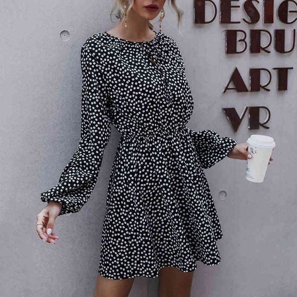 casual black dress women autumn winter ruffle short dress button floral polka dot elegant ladies long sleeve dress 210415, Black;gray
casual black dress women autumn winter ruffle short dress button floral polka dot elegant ladies long sleeve dress 210415, Black;gray