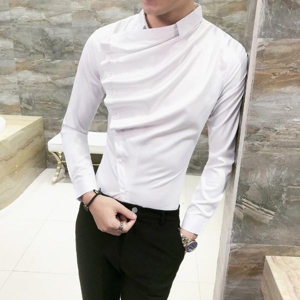 men's casual shirts autumn men shirt fashion 2021 korean slim fit dress mens long sleeve front fold design night club tuxedo 3xl, White;black
men's casual shirts autumn men shirt fashion 2021 korean slim fit dress mens long sleeve front fold design night club tuxedo 3xl, White;black