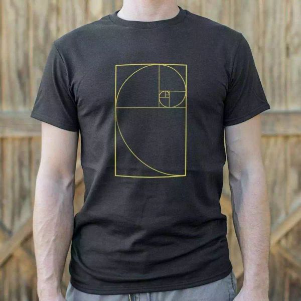 golden spiral diagram t-shirt | short sleeve graphic tee, White;black