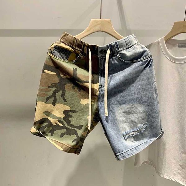 men's shorts 2021 summer denim fashion slim fit elastic cotton blue camouflage patchwork wash ripped jeans male brand m-4xl, White;black
men's shorts 2021 summer denim fashion slim fit elastic cotton blue camouflage patchwork wash ripped jeans male brand m-4xl, White;black