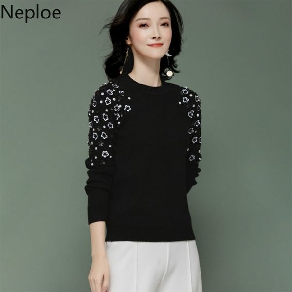 o neck pullover loose sweater women elegant foral knit bottom jersey mujer invierno autumn wild student 46079 210422, White;black
o neck pullover loose sweater women elegant foral knit bottom jersey mujer invierno autumn wild student 46079 210422, White;black