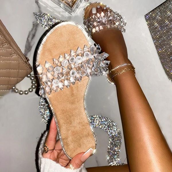 woman rivet slippers crystal snakeskin transparent summer ladies colorful slides fashion women's flip flops flat plus size shoes, Black
woman rivet slippers crystal snakeskin transparent summer ladies colorful slides fashion women's flip flops flat plus size shoes, Black