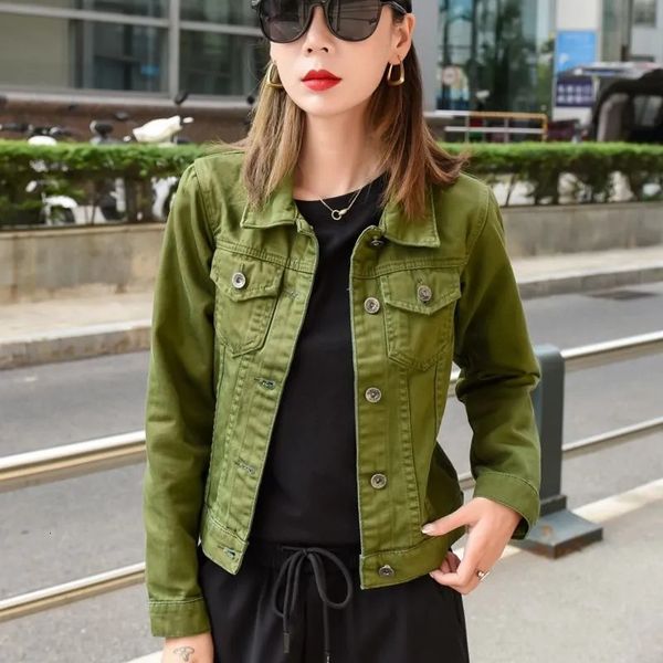 women's jackets long-sleeve jean jacket, slim short jacket for spring and autumn women, korean military green style, external trend t5o, Black;brown
women's jackets long-sleeve jean jacket, slim short jacket for spring and autumn women, korean military green style, external trend t5o, Black;brown