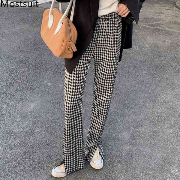 houndstooth high waist full-length pants trousers women elastic splitting korean vintage fashion straight femme 210513, Black;white
houndstooth high waist full-length pants trousers women elastic splitting korean vintage fashion straight femme 210513, Black;white