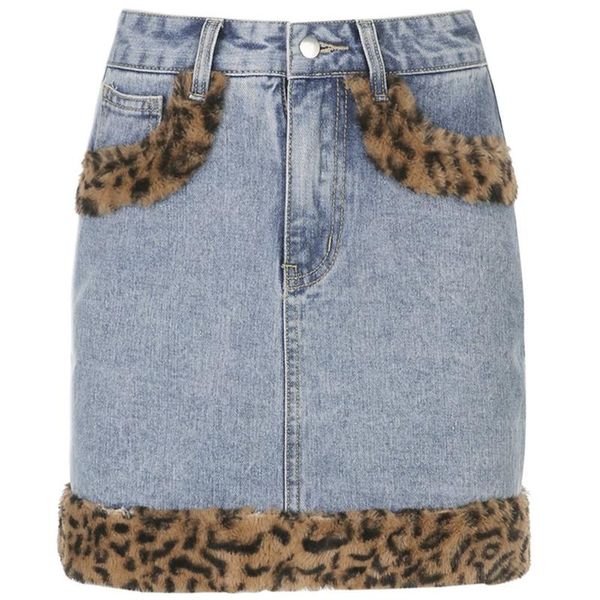 skirts women high waist vintage leopard plush patchwork denim mini skirt, Black
skirts women high waist vintage leopard plush patchwork denim mini skirt, Black
