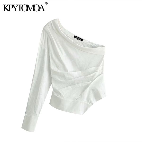 kpytomoa women fashion one shoulder cropped blouses vintage asymmetry neck long sleeves female shirts chic 220311, White
kpytomoa women fashion one shoulder cropped blouses vintage asymmetry neck long sleeves female shirts chic 220311, White