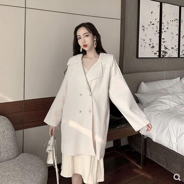 women's trench coats in winter high street medium long double row button coat fashion relaxed and thin windbreaker, Tan;black
women's trench coats in winter high street medium long double row button coat fashion relaxed and thin windbreaker, Tan;black