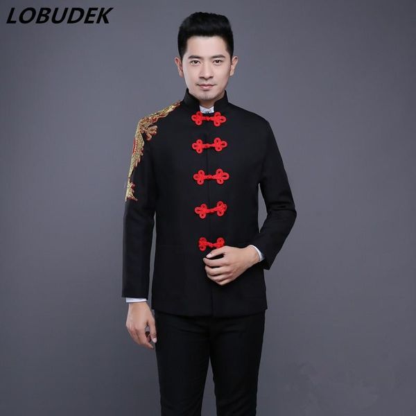 (jacket+pants) chinese style male suits black red embroidery blazers singer stage costumes chorus team prom party outfits men's &, White;black
(jacket+pants) chinese style male suits black red embroidery blazers singer stage costumes chorus team prom party outfits men's &, White;black