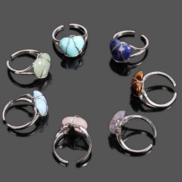adjustable natural crystal rings heart-shape quartz stone wire winding couple exquisite personality ring, Golden;silver
adjustable natural crystal rings heart-shape quartz stone wire winding couple exquisite personality ring, Golden;silver