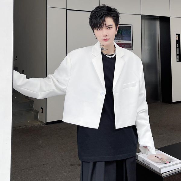 men's suits & blazers autumn clothes korean short suit temperament youth neutral solid color small hairdresser fashion casual coat, White;black
men's suits & blazers autumn clothes korean short suit temperament youth neutral solid color small hairdresser fashion casual coat, White;black