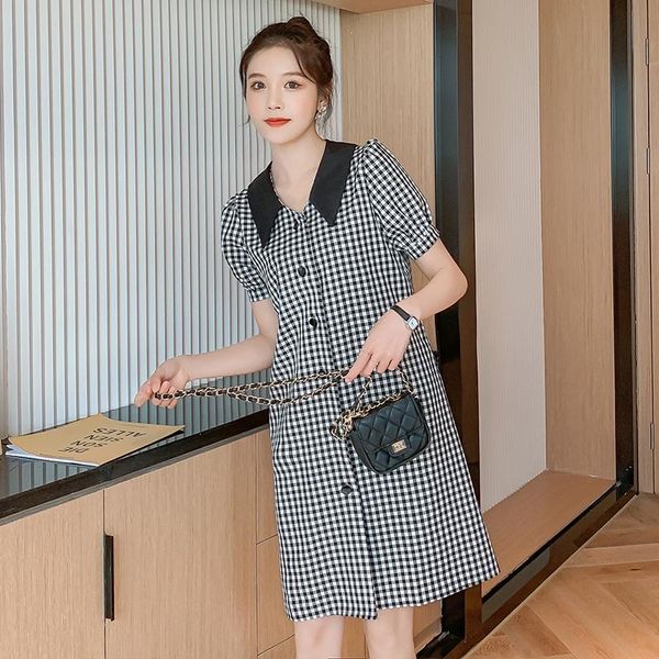 5919# 2021 summer korean fashion maternity dress black plaid cotton straight clothes for pregnant women casual pregnancy dresses, White
5919# 2021 summer korean fashion maternity dress black plaid cotton straight clothes for pregnant women casual pregnancy dresses, White