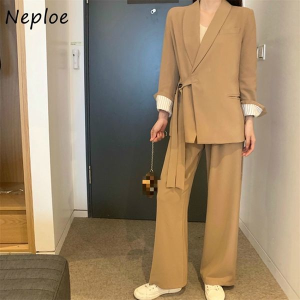 fashion suit chic side lace up double pockets blazers women + solid color simple casual pants autumn 2 piece set 210422, White
fashion suit chic side lace up double pockets blazers women + solid color simple casual pants autumn 2 piece set 210422, White