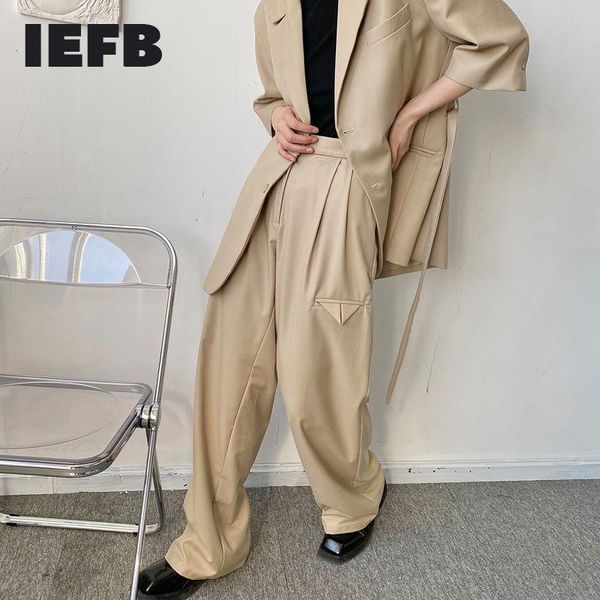 men's niche design asymmetric khaki casual pants loose wide leg trousers high waist long 2021 9y6988, Black
men's niche design asymmetric khaki casual pants loose wide leg trousers high waist long 2021 9y6988, Black