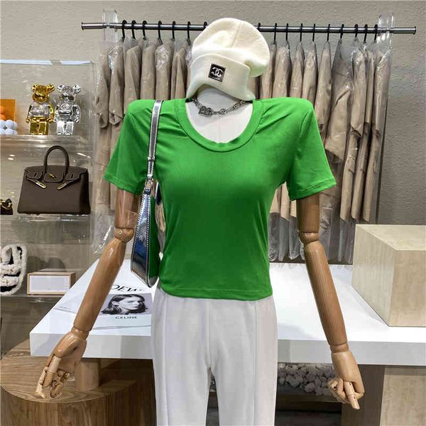polos niche design thin waist cushion short shoulder top, White
polos niche design thin waist cushion short shoulder top, White