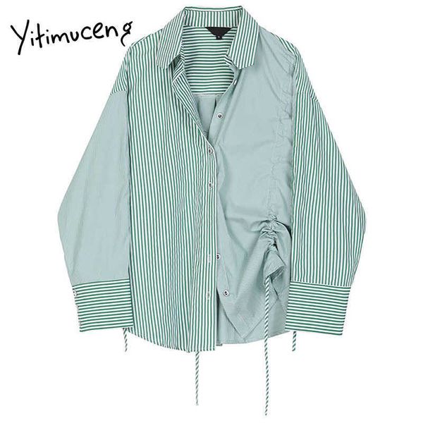 yitimuceng shirring striped blouse women long sleeve button up shirts straight spring turn-down collar office lady 210601, White
yitimuceng shirring striped blouse women long sleeve button up shirts straight spring turn-down collar office lady 210601, White