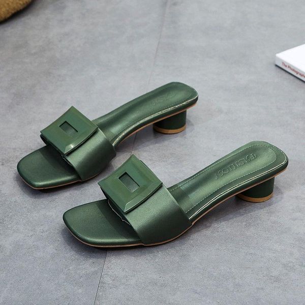 slippers 2021 yellow green slides women 3cm high heels buckle mules fetish summer sandals girls low block outdoor shoes, Black
slippers 2021 yellow green slides women 3cm high heels buckle mules fetish summer sandals girls low block outdoor shoes, Black