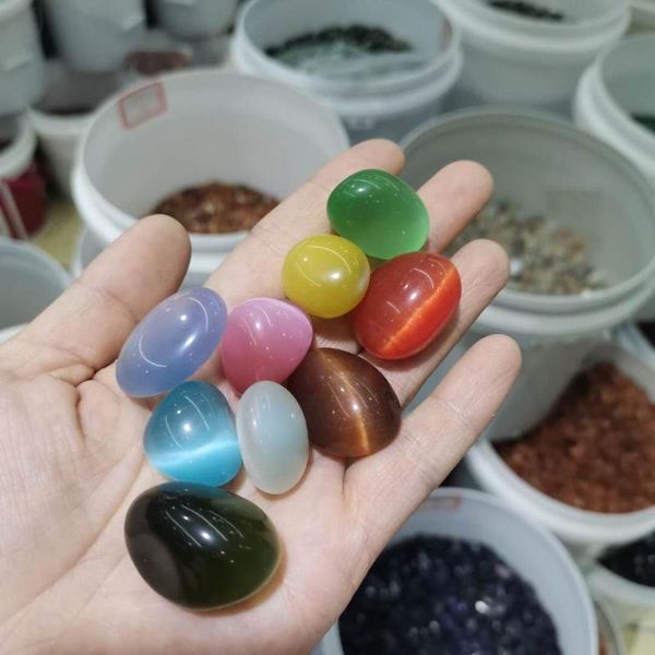 decorative objects & figurines colorful artificial cat eye tumbled stones crystal for decoration
decorative objects & figurines colorful artificial cat eye tumbled stones crystal for decoration