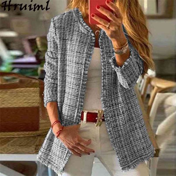 jackets for women fashion autumn winter long sleeve o neck open stitch female coats elegant casual plus size slim ropa de mujer 210513, Black;brown
jackets for women fashion autumn winter long sleeve o neck open stitch female coats elegant casual plus size slim ropa de mujer 210513, Black;brown