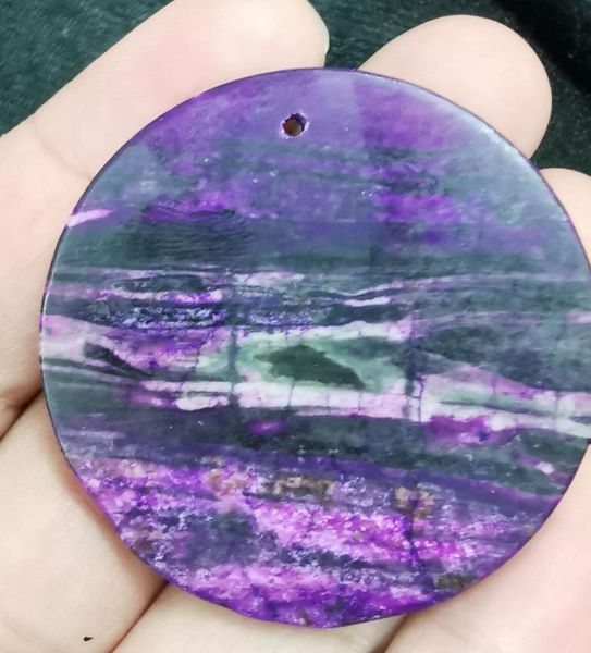 charms drilled--large polished deep purple sugilite roundel pendant 45-55mm ,disc coin love stone, healing energies cabochons,gemst, Bronze;silver
charms drilled--large polished deep purple sugilite roundel pendant 45-55mm ,disc coin love stone, healing energies cabochons,gemst, Bronze;silver