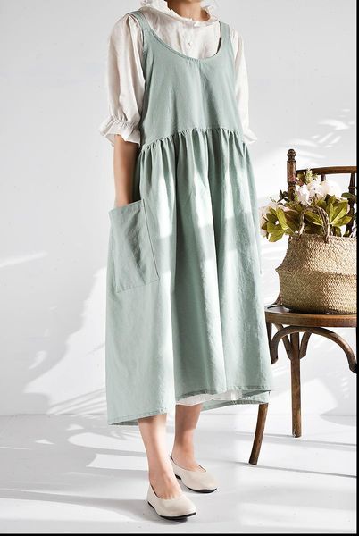 women dress summer autumn fashion cotton linen plain sundress apron garden work pinafore loose pockets mid calf, Black;gray
women dress summer autumn fashion cotton linen plain sundress apron garden work pinafore loose pockets mid calf, Black;gray