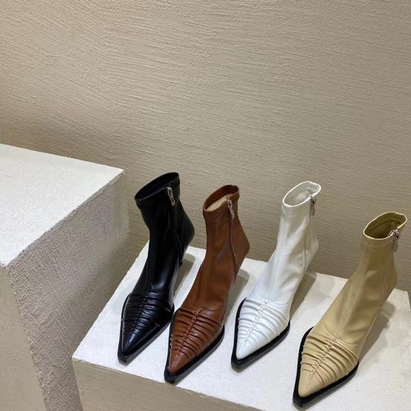 boots pointed toe women sock thin high heels fashion dress shoes woman stretch brown white yellow black side zipper pumps
boots pointed toe women sock thin high heels fashion dress shoes woman stretch brown white yellow black side zipper pumps