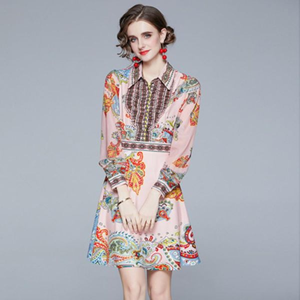 women temperament spring fashion turn down neck shirt dress bohemia female casual party printed mini dresses, Black;gray
women temperament spring fashion turn down neck shirt dress bohemia female casual party printed mini dresses, Black;gray