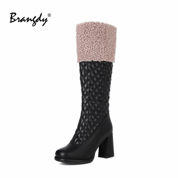boots brangdy concise women knee high microfiber lambs mixed color wool shoes round toe zipper winter splicing, Black
boots brangdy concise women knee high microfiber lambs mixed color wool shoes round toe zipper winter splicing, Black