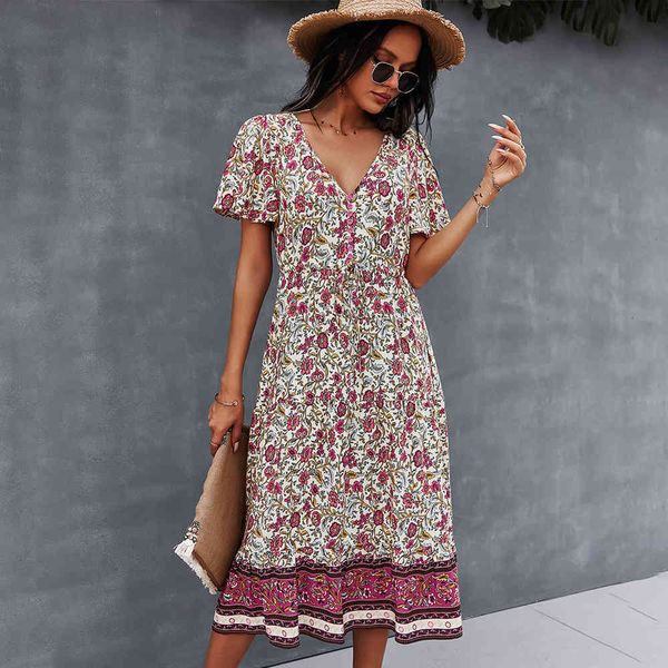 deep v-neck summer dress beach boho floral print vintage button dresses women casual loose a-line midi long elegant robe 210421, Black;gray
deep v-neck summer dress beach boho floral print vintage button dresses women casual loose a-line midi long elegant robe 210421, Black;gray