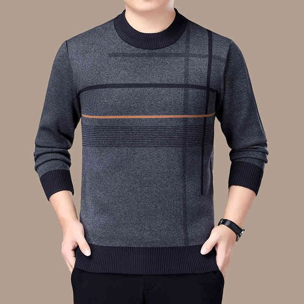 2021 autumn knitted sweaters middle-aged men's casual pullover sweater long sve o-neck striped bottoming ropa de hombre, White;black
2021 autumn knitted sweaters middle-aged men's casual pullover sweater long sve o-neck striped bottoming ropa de hombre, White;black