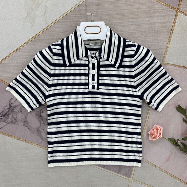 325 2021 spring summer brand same style sweaters lapel neck print regular short sleeve pullover print women clothes striped sweater kf, White;black
325 2021 spring summer brand same style sweaters lapel neck print regular short sleeve pullover print women clothes striped sweater kf, White;black