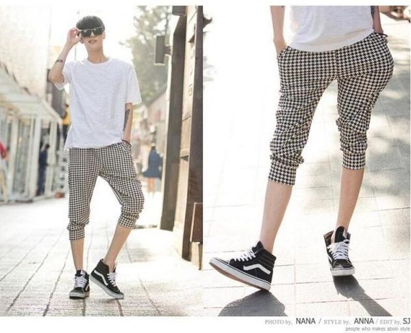 men's clothing hair stylist fashion nightclub bigbang houndstooth capri pants plus size costumes 27-46, Black
men's clothing hair stylist fashion nightclub bigbang houndstooth capri pants plus size costumes 27-46, Black