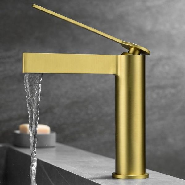 luxury brushed gold brass bathroom sink faucet fashion design artistic basin mixer tap single hole tall faucets
luxury brushed gold brass bathroom sink faucet fashion design artistic basin mixer tap single hole tall faucets
