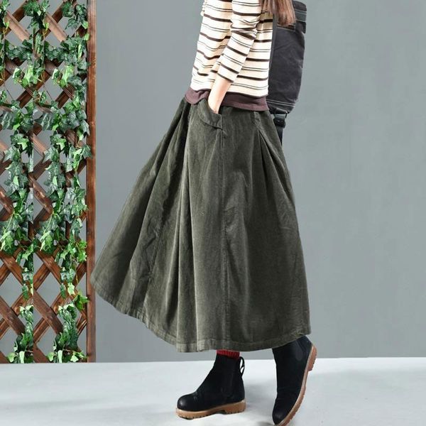 skirts spring autumn arts style women high waist loose long all-matched casual cotton corduroy a-line femme saias v173 lq8n, Black
skirts spring autumn arts style women high waist loose long all-matched casual cotton corduroy a-line femme saias v173 lq8n, Black