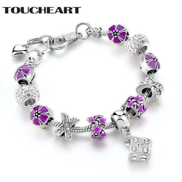 charm bracelets toucheart design fashion purple flower beads diy with vintage cube dice bracelet pendant sbr170062, Golden;silver
charm bracelets toucheart design fashion purple flower beads diy with vintage cube dice bracelet pendant sbr170062, Golden;silver