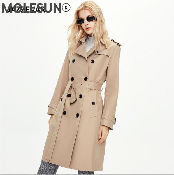 women's trench coats mid-length double-breasted khaki british coat autumn/winter 2021, Tan;black
women's trench coats mid-length double-breasted khaki british coat autumn/winter 2021, Tan;black