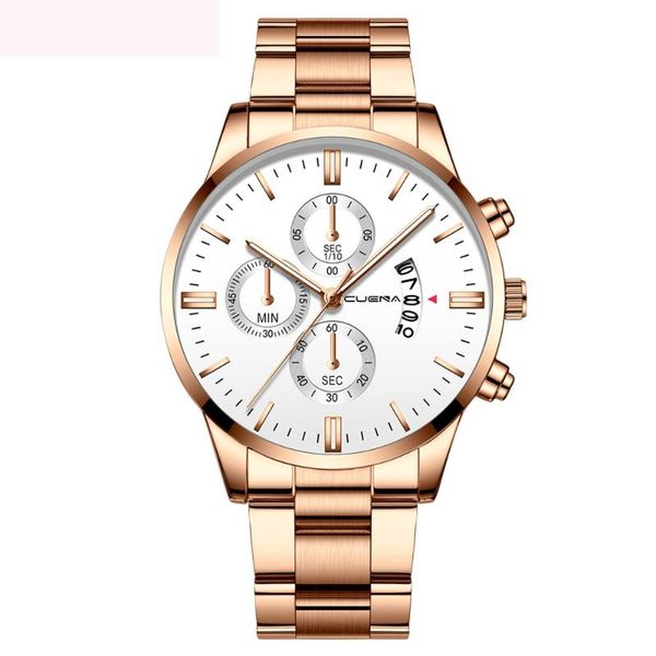 wristwatches cuena men fashion golden stainless steel three eyes six needle dial analog date sport quartz watch calendar wrist, Slivery;brown
wristwatches cuena men fashion golden stainless steel three eyes six needle dial analog date sport quartz watch calendar wrist, Slivery;brown