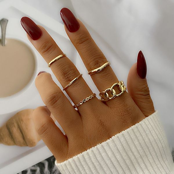 punk metal thick chain geometric joint ring set women's retro gothic rock wide knuckle finger rings fashion jewelry gift, Golden;silver
punk metal thick chain geometric joint ring set women's retro gothic rock wide knuckle finger rings fashion jewelry gift, Golden;silver