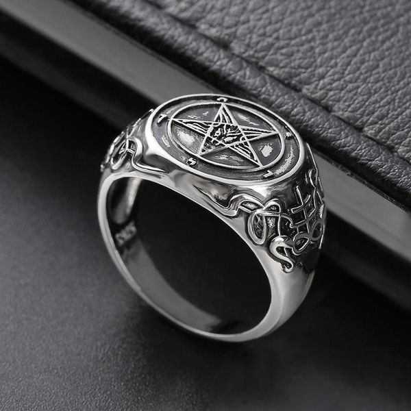cluster rings 925 vintage thai silver devil pentagram band badge ring for men party gift jewelry wholesale size 8-13, Golden;silver
cluster rings 925 vintage thai silver devil pentagram band badge ring for men party gift jewelry wholesale size 8-13, Golden;silver