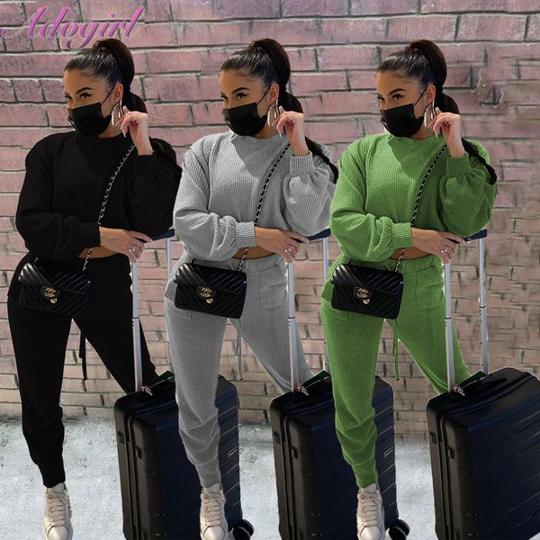 women fitness ribbed knitted two piece sets casual long sleeve crop t-shirt sweatpants suit outfit tracksuit matching sets, White;black
women fitness ribbed knitted two piece sets casual long sleeve crop t-shirt sweatpants suit outfit tracksuit matching sets, White;black