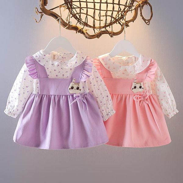 girl's dresses baby girls long sleeve lapel collar cartoon cat patchwork floral print princess party children kids pleated dress vestid, Red;yellow
girl's dresses baby girls long sleeve lapel collar cartoon cat patchwork floral print princess party children kids pleated dress vestid, Red;yellow