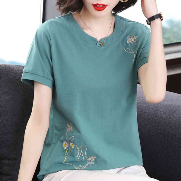 women's t-shirt shintimes flowers embroidery t women 2021 summer button cotton korean fashion woman clothes tee femme e6b0, White
women's t-shirt shintimes flowers embroidery t women 2021 summer button cotton korean fashion woman clothes tee femme e6b0, White