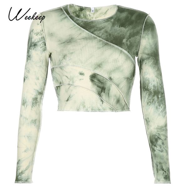weekeep tie dye print streetwear ruffle crop women autumn rib knitted skinny tshirt kpop fashion tee shirts harajuku clothes, White
weekeep tie dye print streetwear ruffle crop women autumn rib knitted skinny tshirt kpop fashion tee shirts harajuku clothes, White