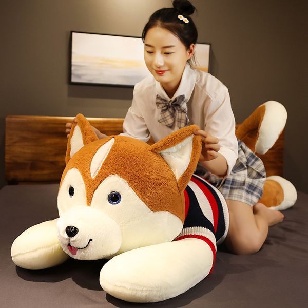 NEW 80130cm Fuzzy Plush Husky Stuffed Animal Toy Striped Dressed Lying Dog Plushie Pink Brown Grey Doggy Sleeping Friend
NEW 80130cm Fuzzy Plush Husky Stuffed Animal Toy Striped Dressed Lying Dog Plushie Pink Brown Grey Doggy Sleeping Friend