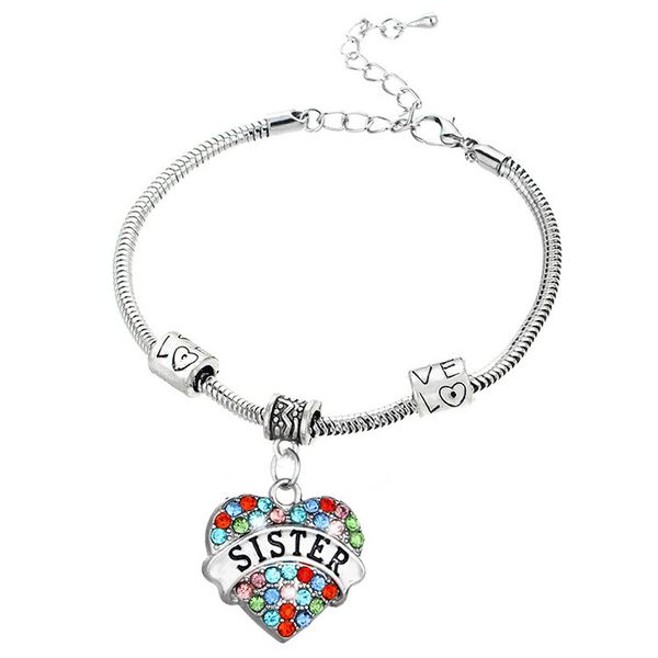 double nose fashion family jewelry heart shape in rhinestone sole sister bracelets for gift, Golden;silver
double nose fashion family jewelry heart shape in rhinestone sole sister bracelets for gift, Golden;silver